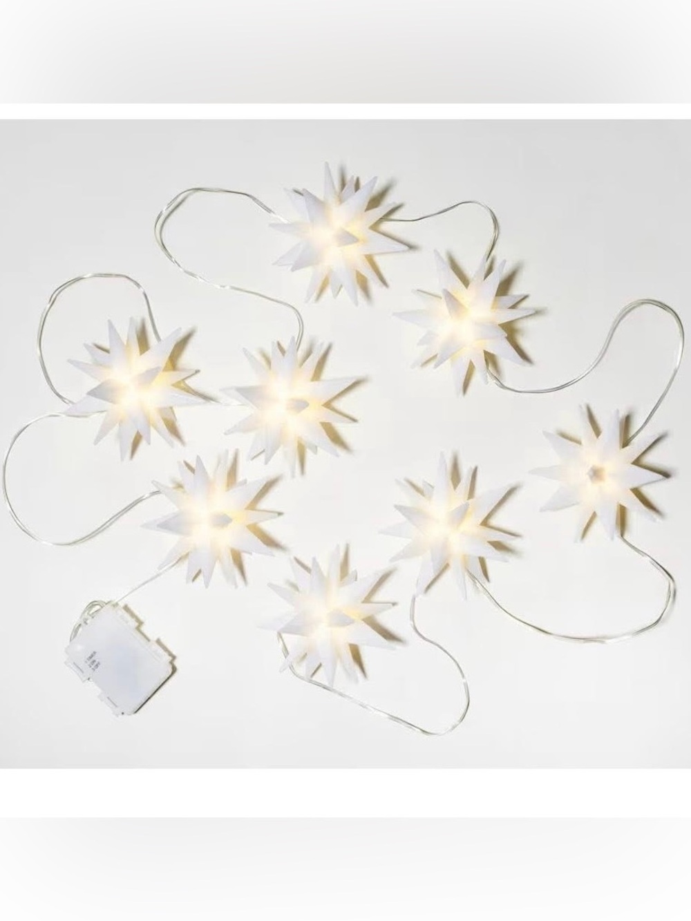 Set of 8 4” LED star string lights